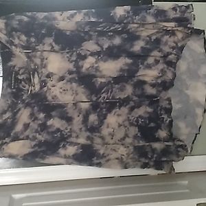 Navy tye dye wash long sleeve/flare top womens